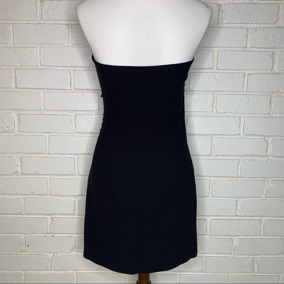 Paul & Joe's Strapless Black Wool Crepe Cocktail Mini Sweetheart Dress Women 6 - Picture 6 of 14